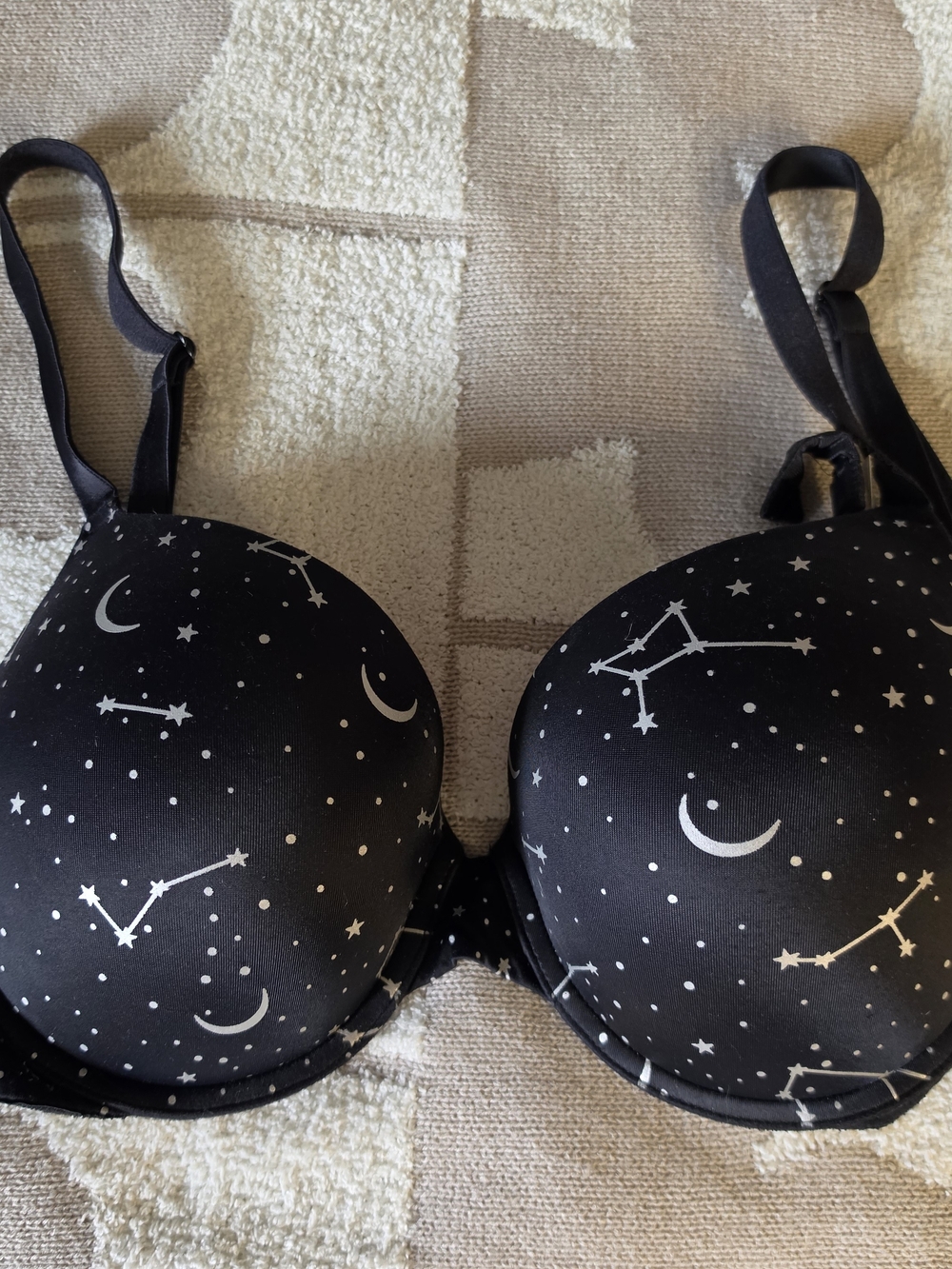 Victoria's Secret (No Tags) Women’s Black Constellation Print T-Shirt Bra